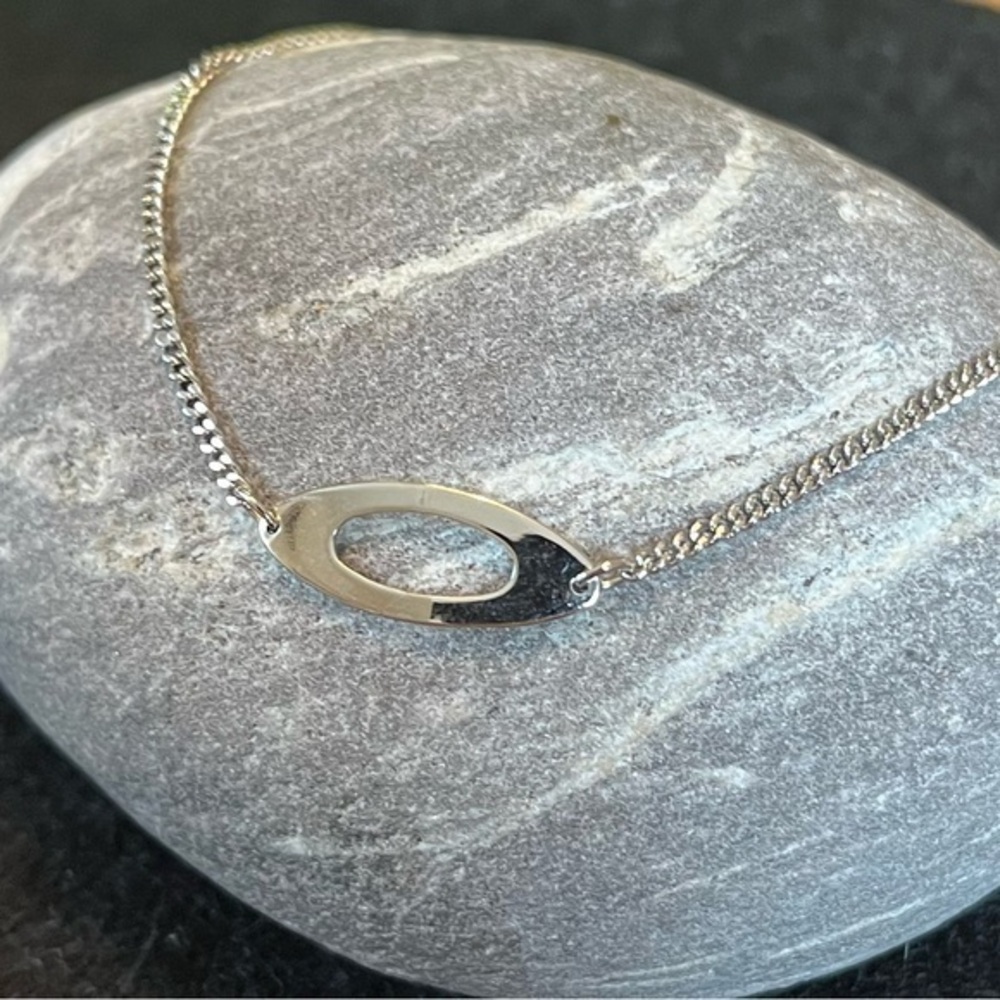 Avon Silver Tone Oval Ankle Bracelet